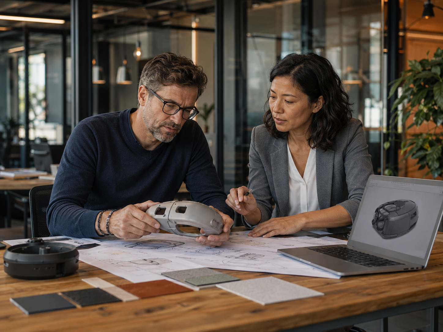 Équipe Filab Genium travaillant sur un développement produit